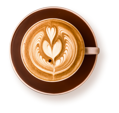 Imagem de uma xicara com uma bebida de café gourmet